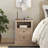 Farmhouse Nightstand With Charging Station, 2 Drawers And Open Shelf, Natural Oak-746366295