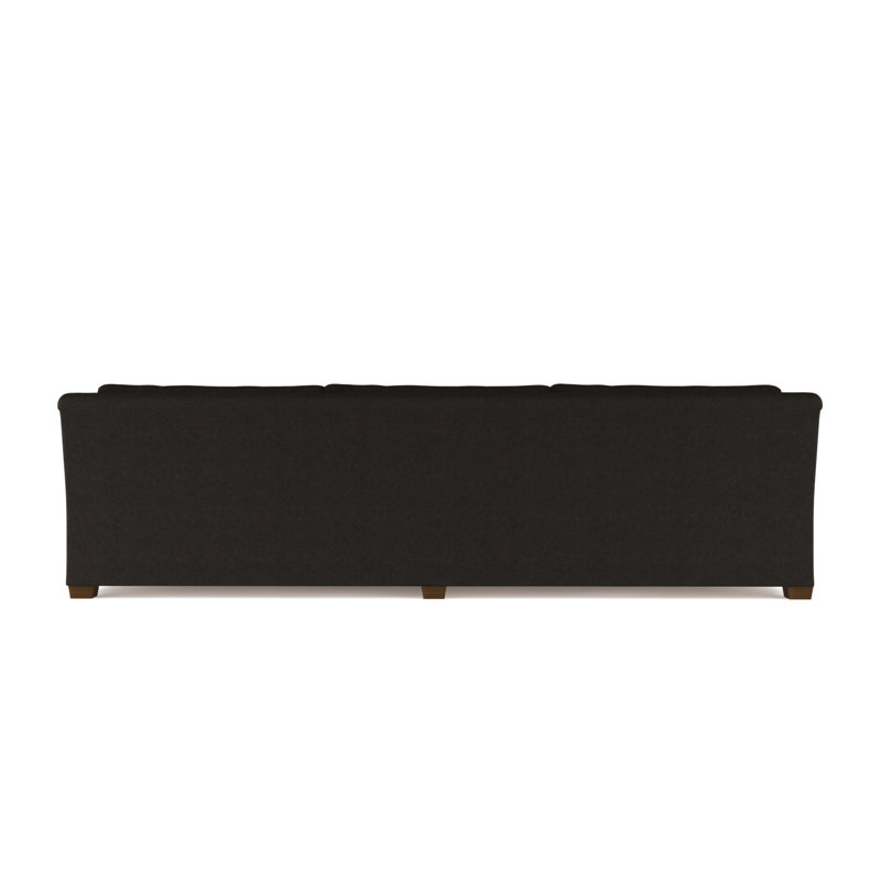 Thompson Rolled Slope-Arm Sofa, 32" H x 120" W x 46" D, Ebony, Plush Velvet Chocolate