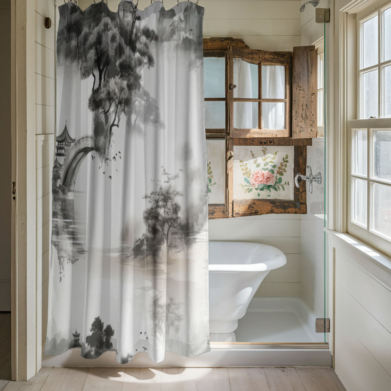 Old Flora - Premium Shower Curtain, 74"H x 71"W