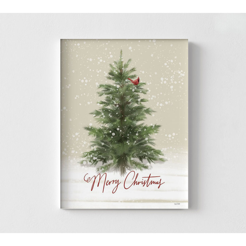 Woodland «Merry Christmas» par House Fenway, décor de sapin de Noël, décor de restaurant d'arbre de Noël, affiche de joyeux Noël, art de paysage enneigé