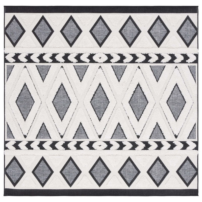 Tapis d'intérieur / extérieur Amruth Performance Southwestern, Carré 6 pi 7 po