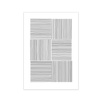 Black And White Squared Lines - Print