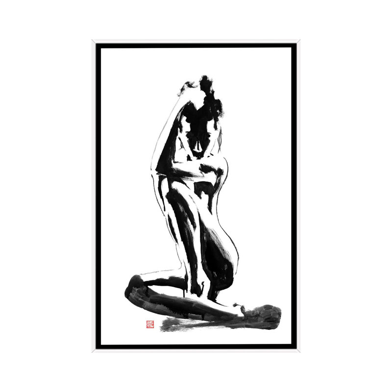 Modest by Péchane - Print on Canvas, 66.04 cm H x 45.72 cm W, White Framed