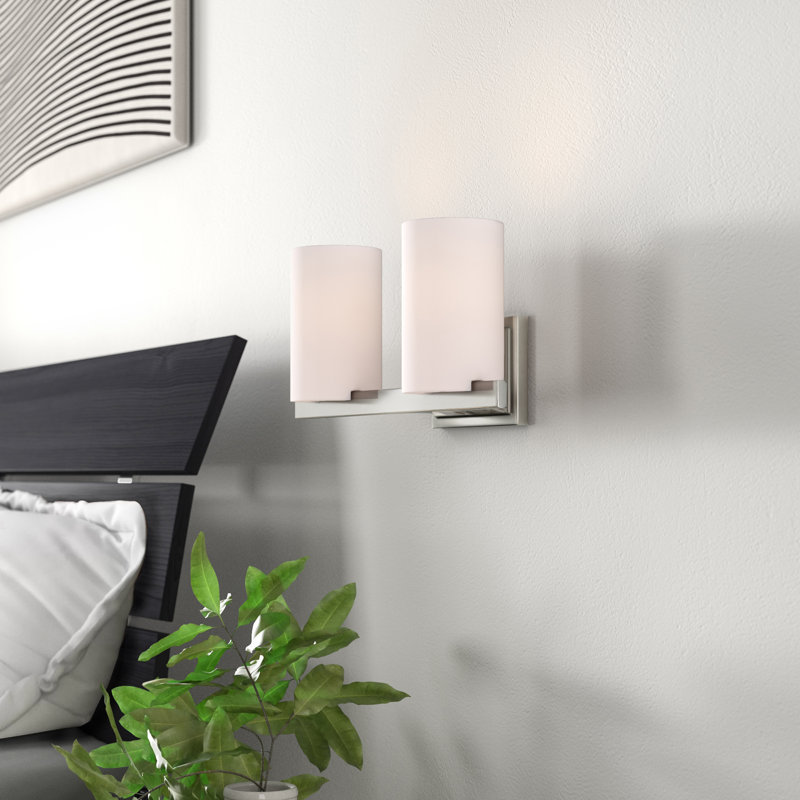 Éclairage pour salle de bain à intensité variable 2 lumières Delvin, Chrome poli