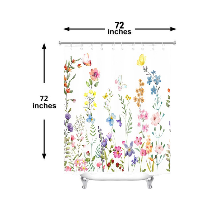 Rideau de douche Wildflower Butterfly Spa Suite, 72 x 72 po, multicolore