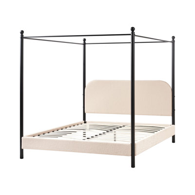Four Poster Bed Boucle DANNEMOIS