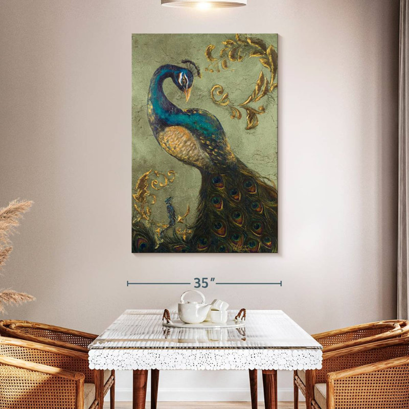 Brampt Peacock On Sage I, 51" H x 34" W