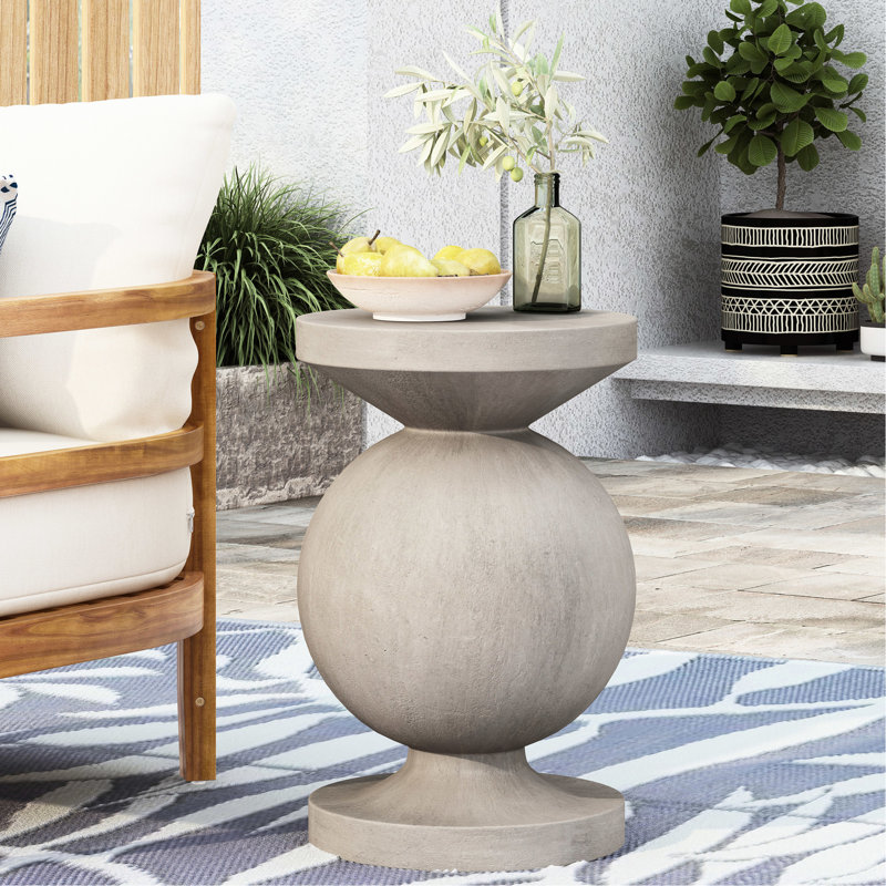 Table d'appoint en béton léger - Accessoire de chambre sophistiqué Chic Coffee Modern Decor