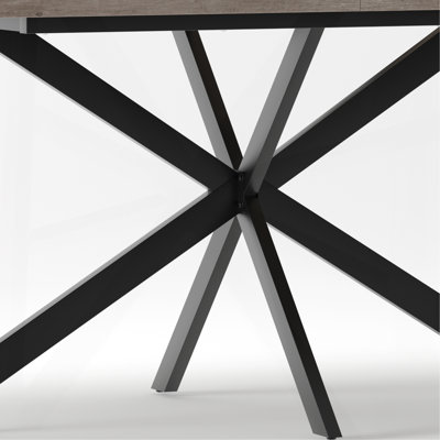 55.11"-70.86"Retro Rectangular Stretch Dining Table, Grey Carole Top With Same Color Embossed Center Plate,With Storage Box,Suitable for dining rooms,