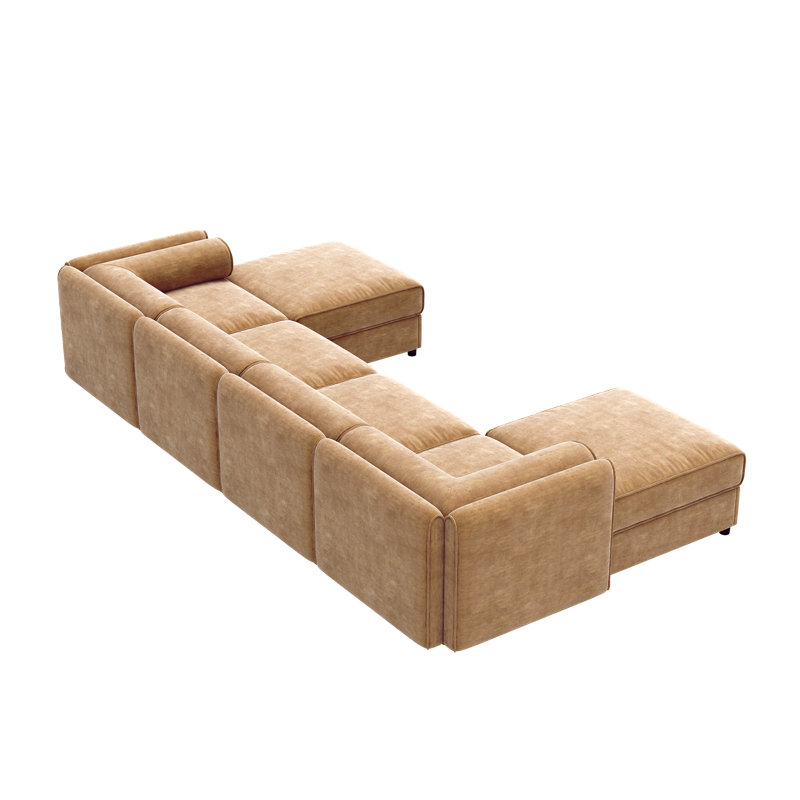 Canapé modulaire en chenille avec 2 repose-pieds et rangement Eason