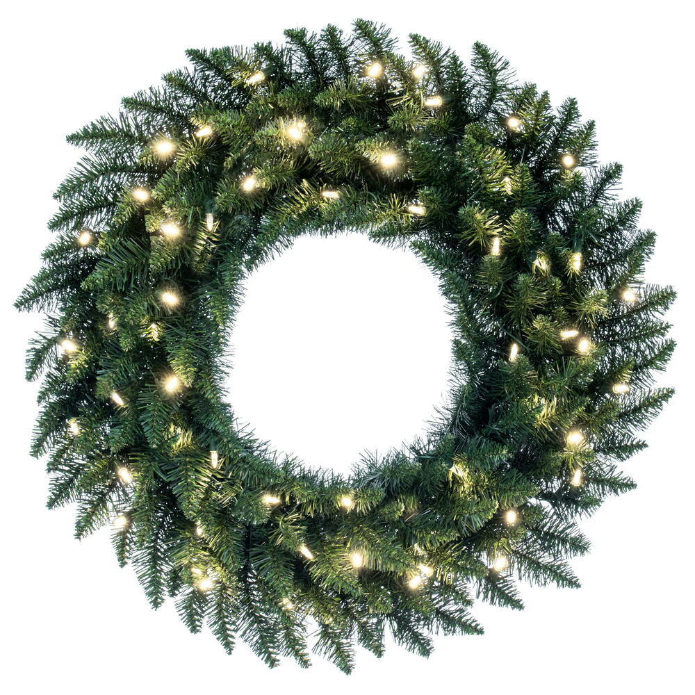 Peabody Artificial Fir Wreath, Warm Clear, 30" H x 30" W x 3" D