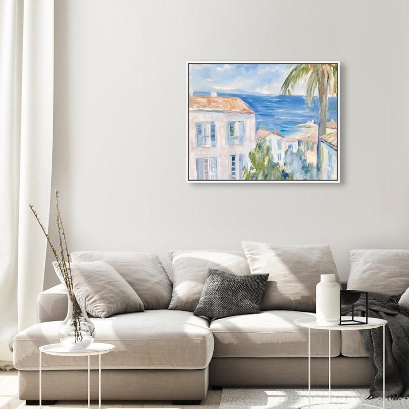 Henri Matisse Interpreted Town I Canvas Nautical & Beach Print by Oliver Gal, Black Frame, 20 x 16, 21"H x 25"W, White Frame