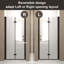 Porte de douche pliante de 35 à 34 po x 72 po, verre trempé de 1/4 po (6 mm), cadre en aluminium, film antidéflagrant-120984756