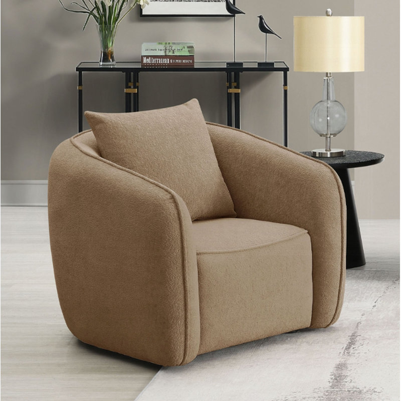 Chaise en chenille avec coussin Keith, Chenille brun