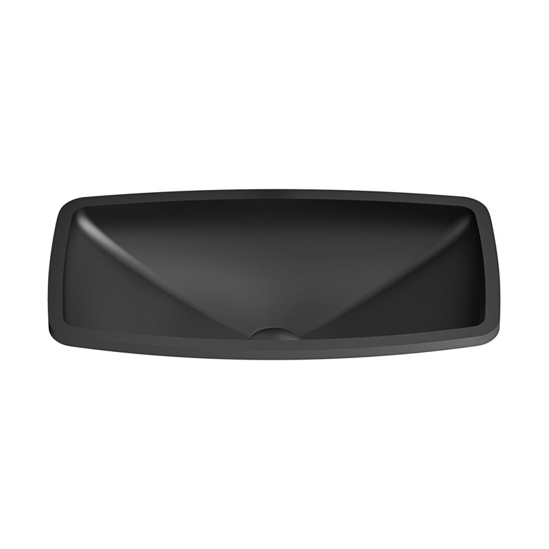 Maestro Bath 12.8'' Resin And Glass Rectangular Bathroom Sink