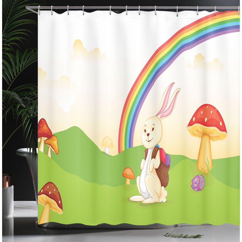Shower Curtain with Hooks Included, 70"H x 69"W