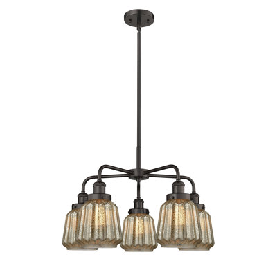 Bayron 5 - Light Glass Dimmable Chandelier