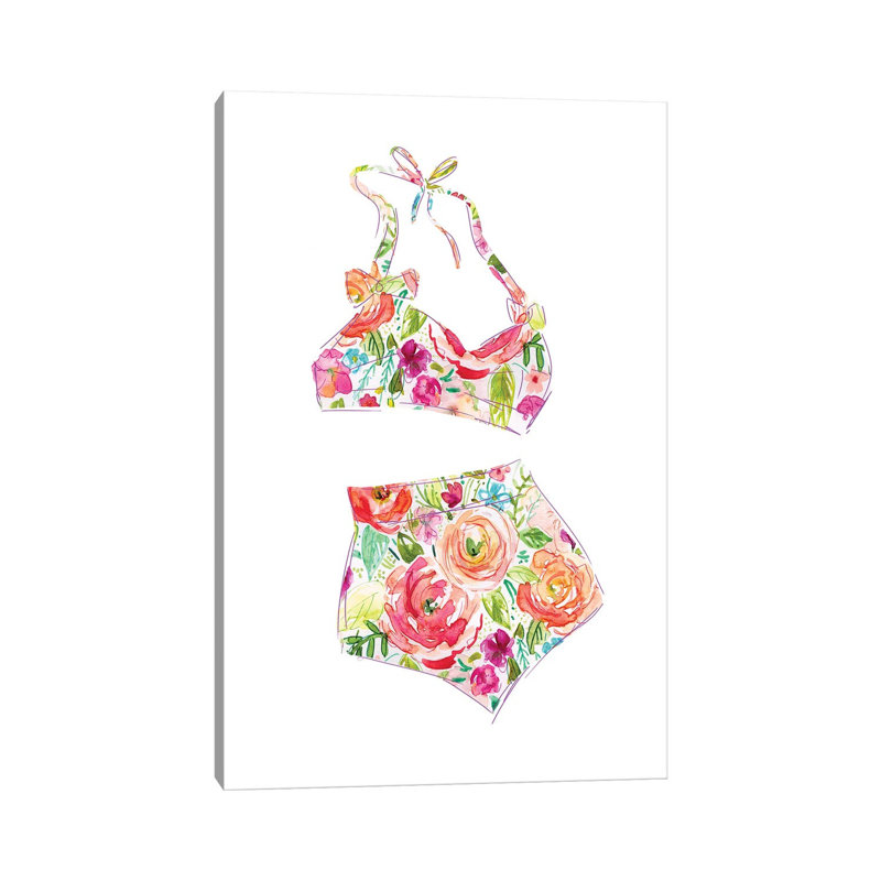Tropical Swimwear III by Carol Robinson - Painting on Canvas, Wrapped Canvas, 30.48 cm H x 45.72 cm W