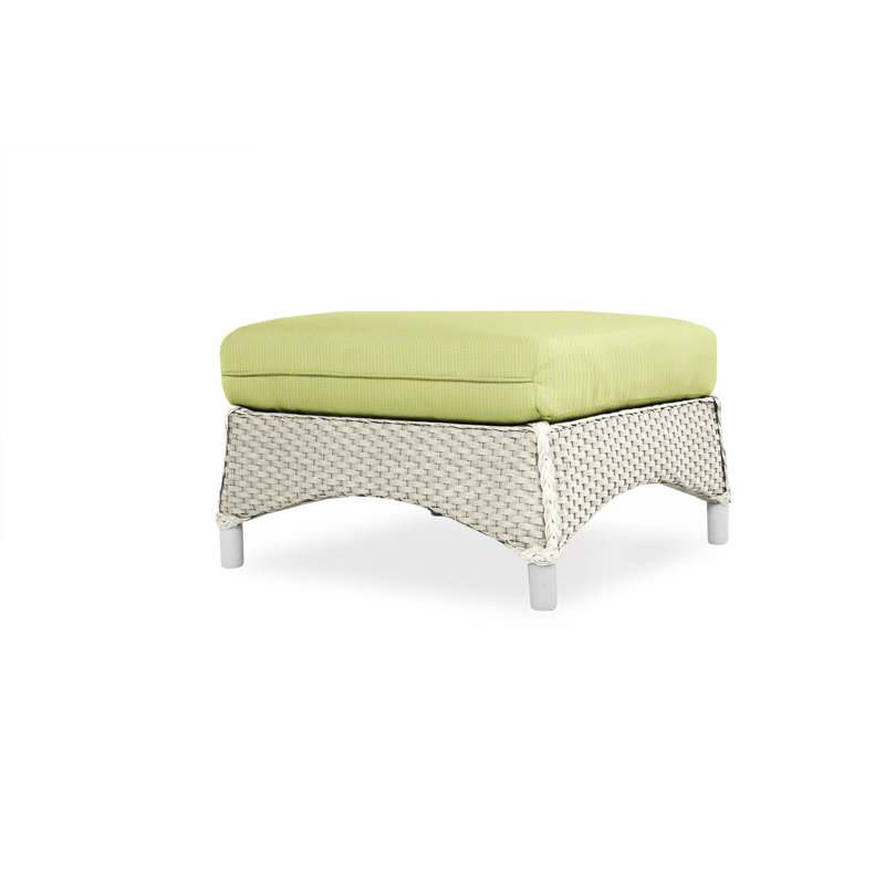 Mandalay Outdoor Ottoman, Rumba Straw, Linen