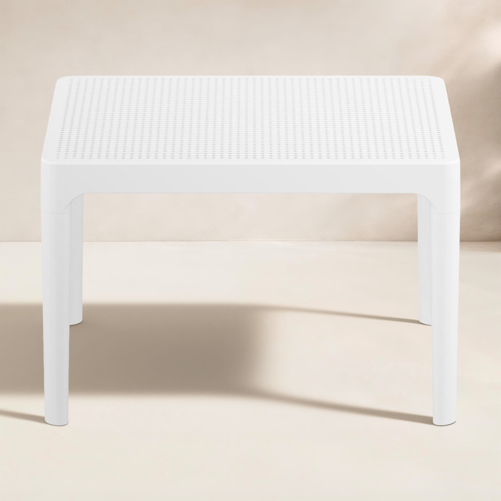Farrah 23.6 " Patio Table, White, 23.6"W x 15.7"H x 19.6"L