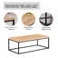 Table basse de salon en finition chêne naturel, style industriel rectangulaire de 47 pouces avec structure en métal