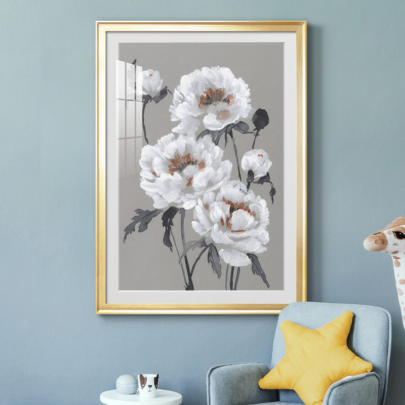 " Peony Profusion I ", Gold, 42.5" H x 30.5" W x 1" D