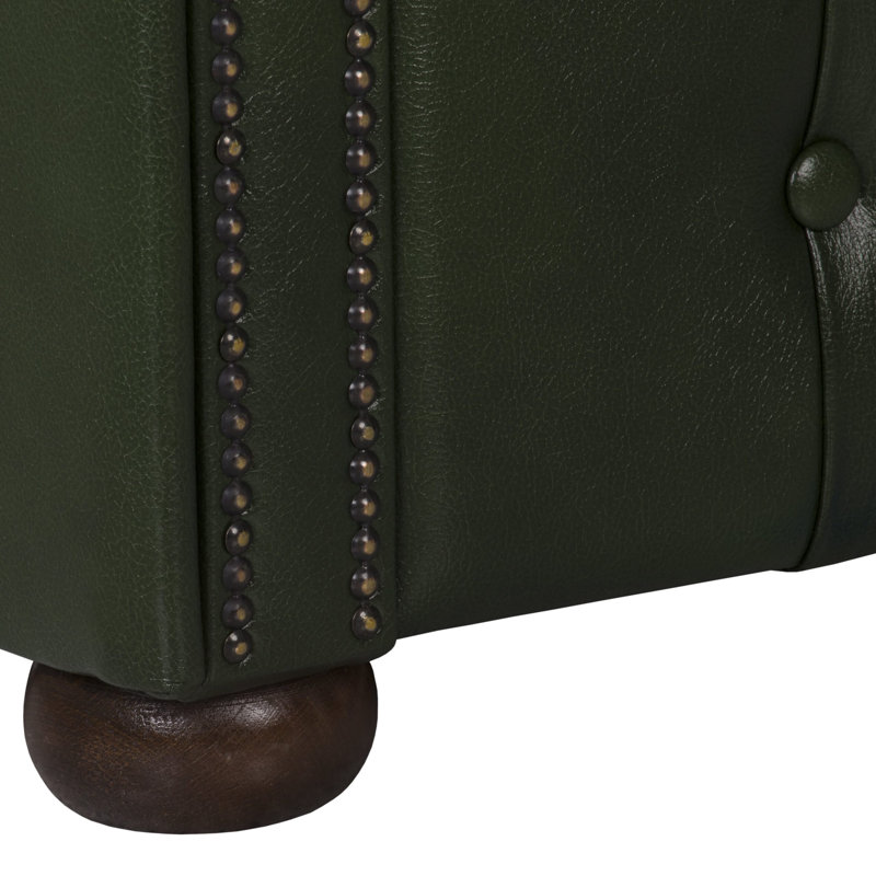 Tamico 2 Seater Genuine Leather Loveseat, 80cm H x 200cm W x 90cm D, Green