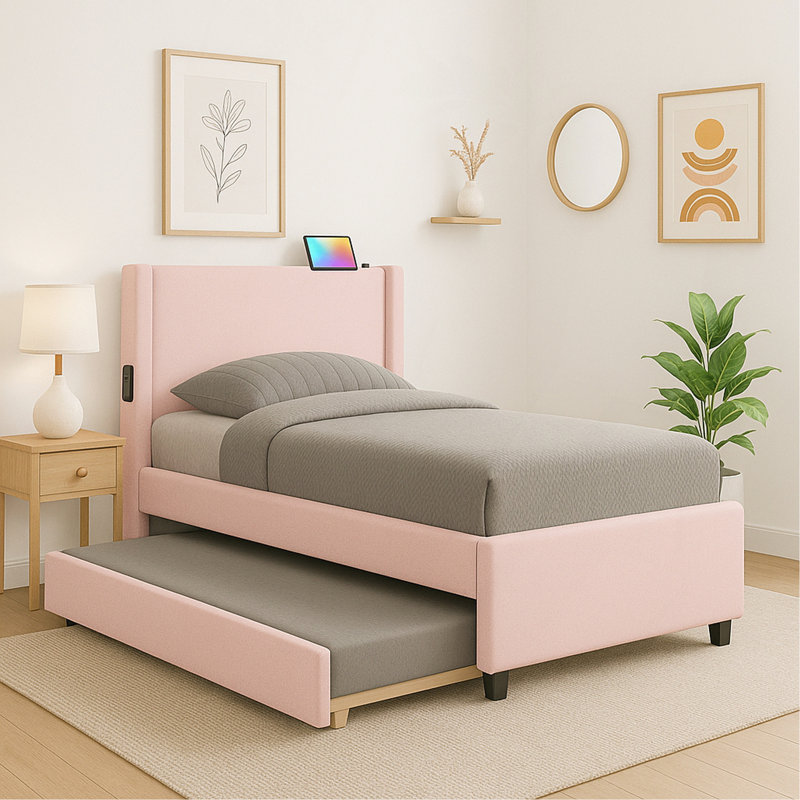 Luxurious Upholstered Bed Frame With Extra Features For Comfort And Functionality