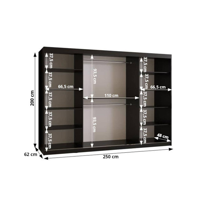 Merid 3 Door Manufactured Wood Wardrobe, White