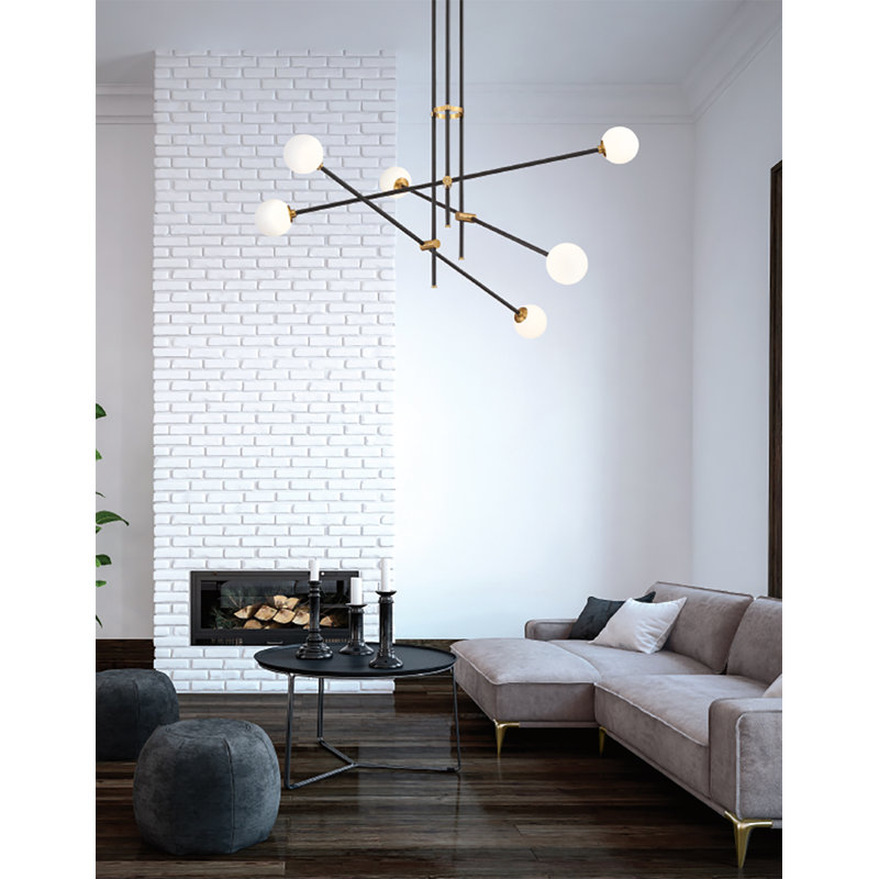 Thaddeus 6 - Light Dimmable Sputnik Sphere Chandelier