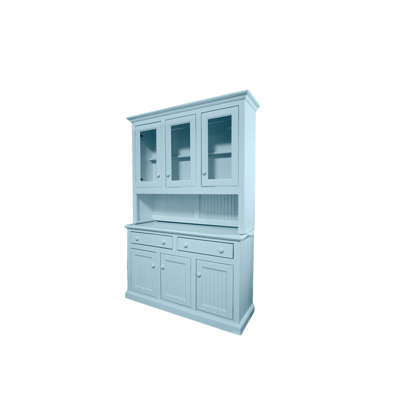 Manzelli Sideboard with Bar Hutch, Interesting Aqua