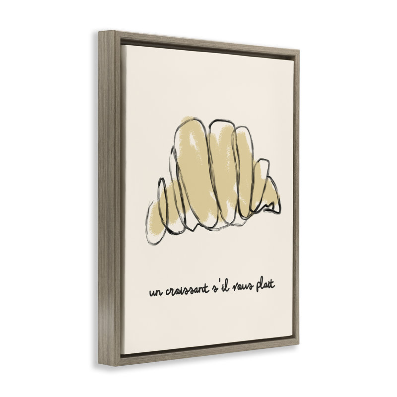 Cadre flottant moderne en forme de croissant français, design par Lil 'Rue, H 31 po x l 25 po, Cadre flottant orme Montalcino