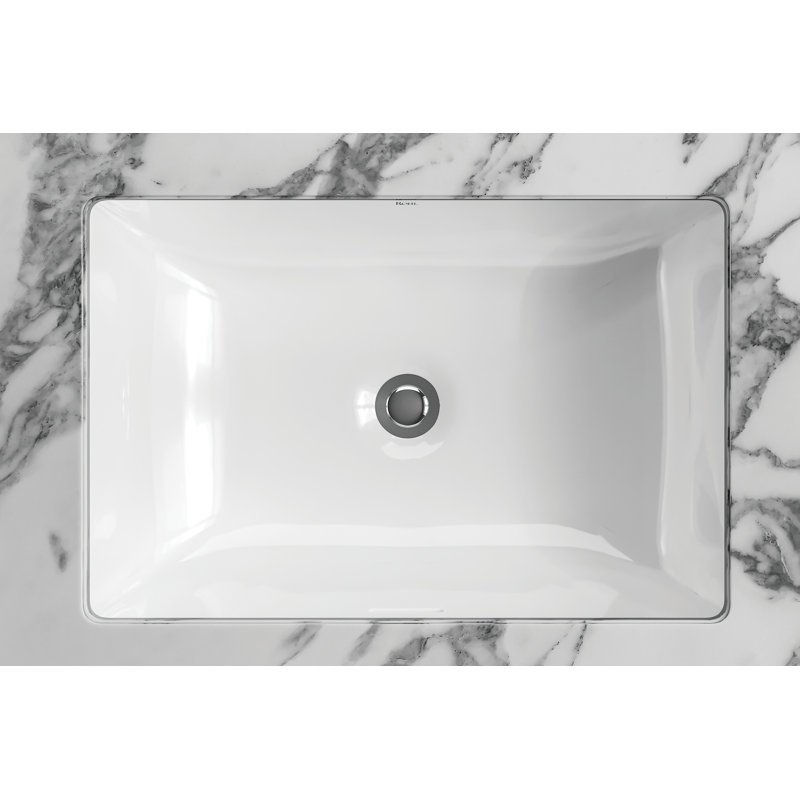Eirene 16'' White Solid Surface Rectangular Undermount Bathroom Sink