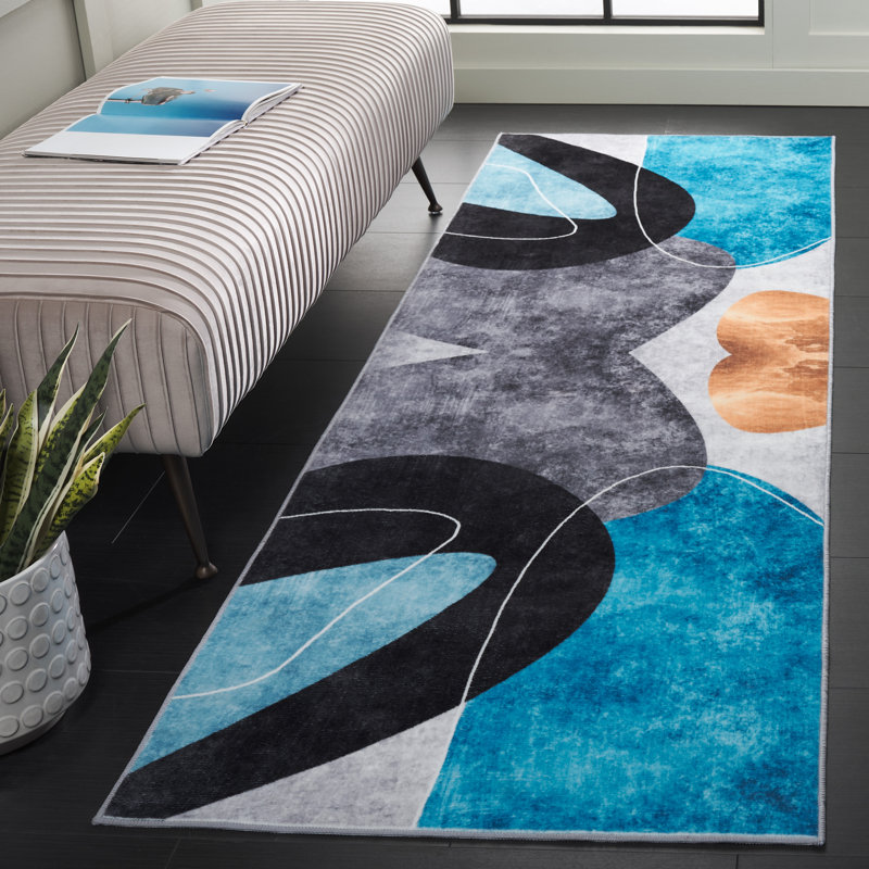 Josalina Monica Performance Machine Washable Abstract Rug, Runner 2'6" x 8'