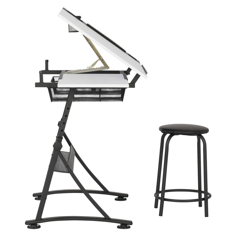 Ensemble de table à dessin et de chaises à hauteur réglable Crase
