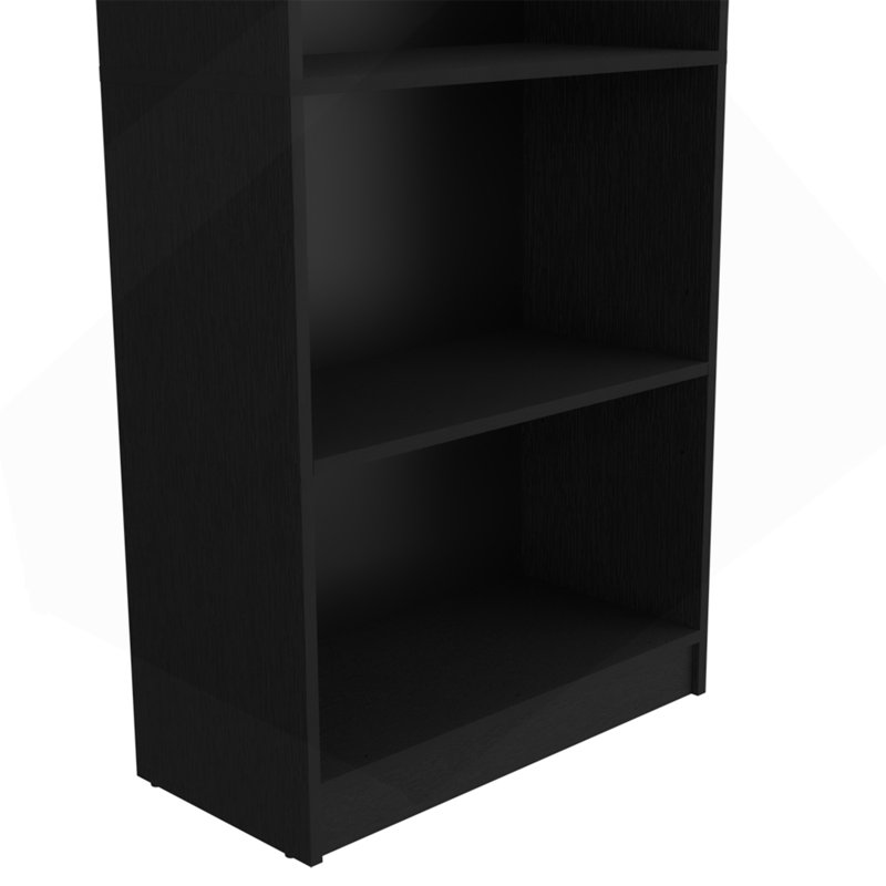 Bibliothèque à 4 tablettes, noir, bureau, Noir