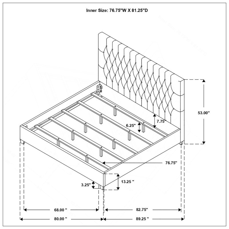 Copper Oatmeal Upholstered Eastern King Panel Bed