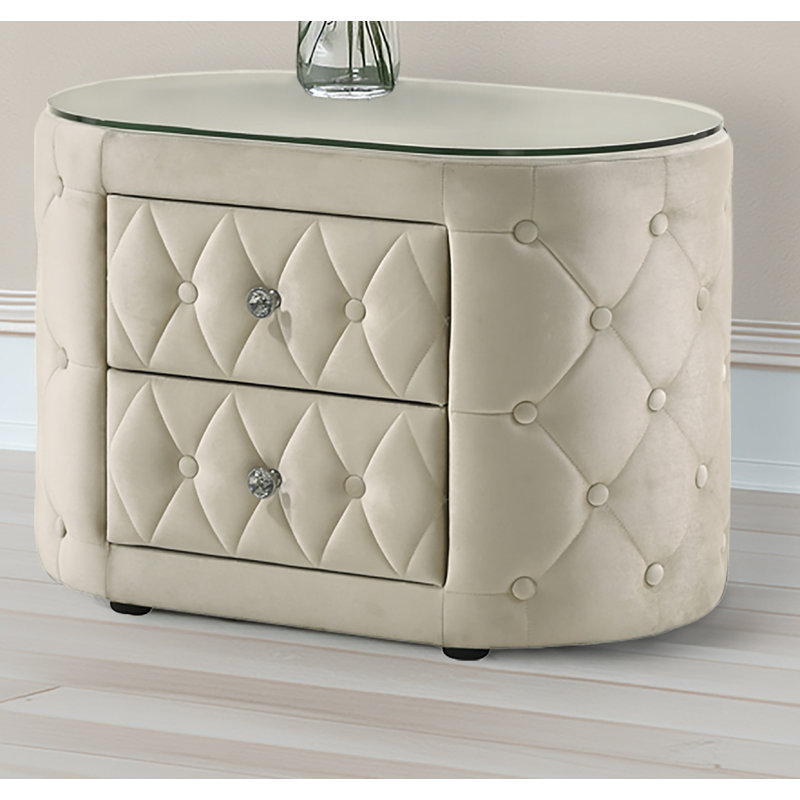 Voltare Night Stand Ivory, Cream