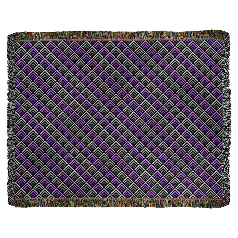 Couverture en coton tissé dégradé à rayures, l 60 po x L 80 po, Mauve