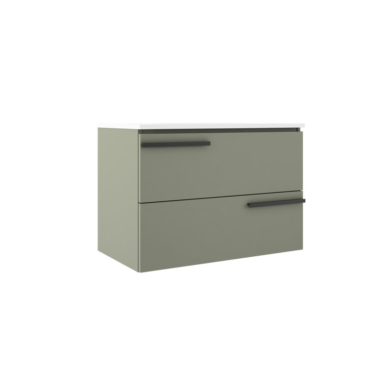 Meuble-lavabo mural deux tiroirs 31 po Accent - vert sauge, Vert sauge