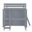 Lit mezzanine avec garde-robe, bureau et tablettes ouvertes