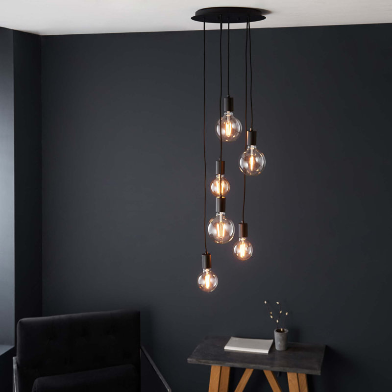 Drishya 6 - Light Cluster Pendant, Matte Black