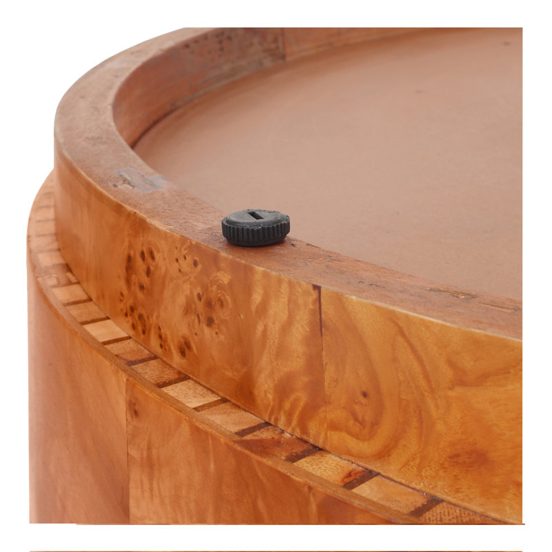 Gintare Arsenio Burl Wood Round Coffee Table, Brown