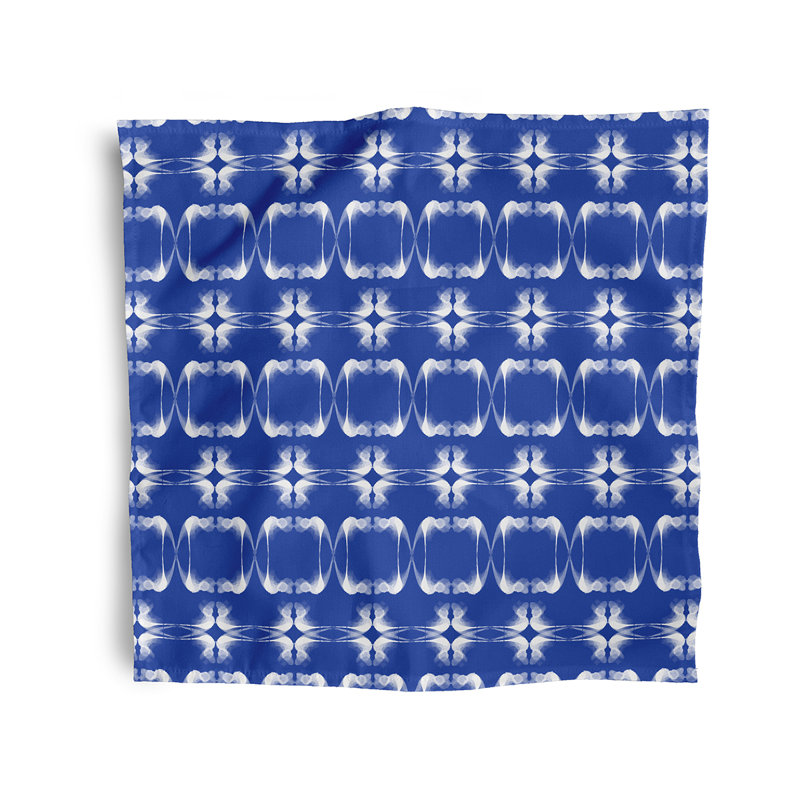 Barbuda Polyester Geometric Square Napkin, Blue