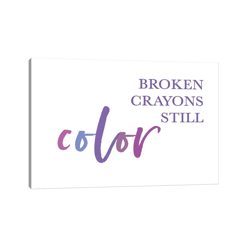 Broken Crayons II by Leah Straatsma - Print on Canvas, 20.32cm H x 30.48cm W x 1.91cm D, Wrapped Canvas