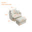 Chaise pivotante en chenille de 46,1 po à 46 degrés avec repose-pieds et canapé moelleux-70411671