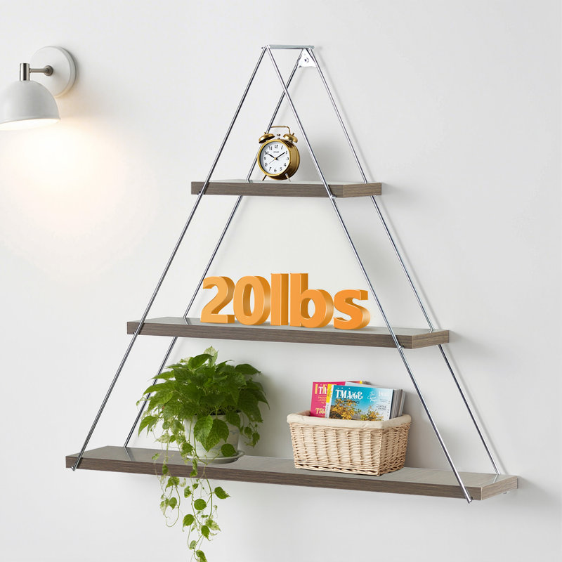 Petites tablettes murales en bois massif, Brun