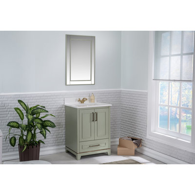 Ensemble de meuble-lavabo simple 23,6 po avec miroir Clorence