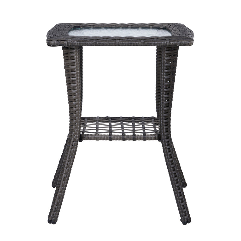 Table d'appoint en osier Avanthi, Gris