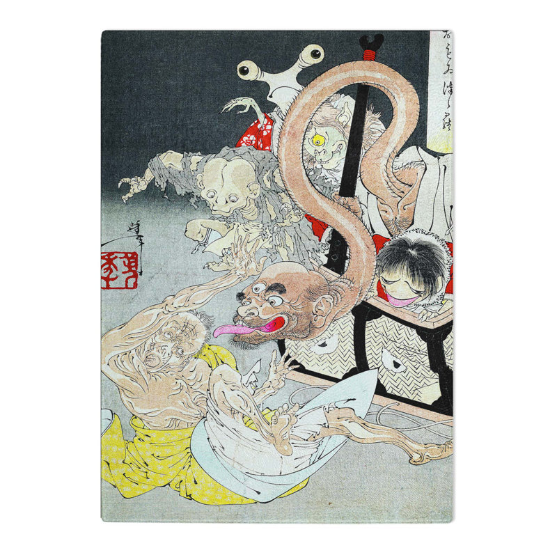 Tempered Glass Pandoras Box by Tsukioka Yoshitoshi Chopping Board, 20 cm x 28.5 cm